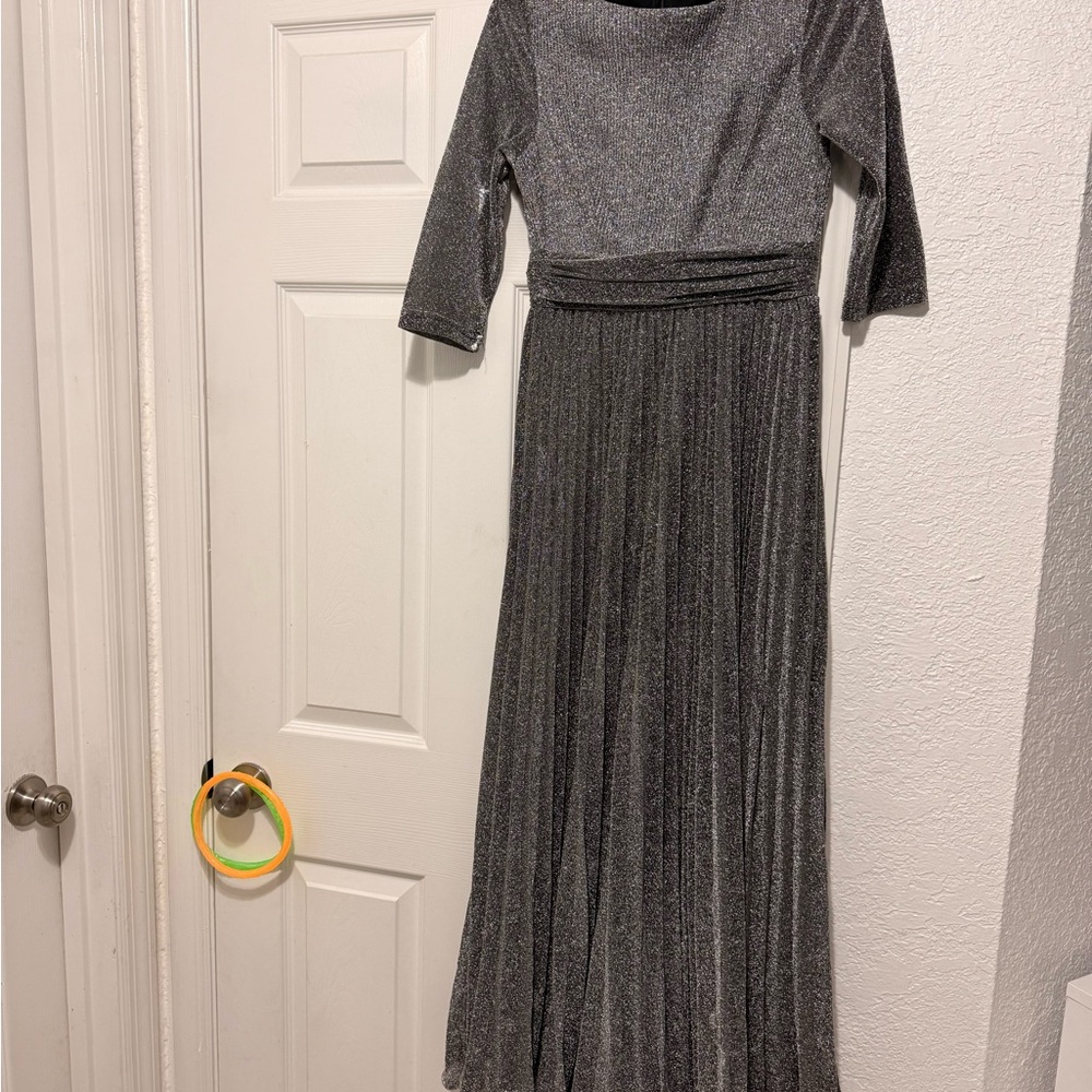 Elegant Silver Evening Dress